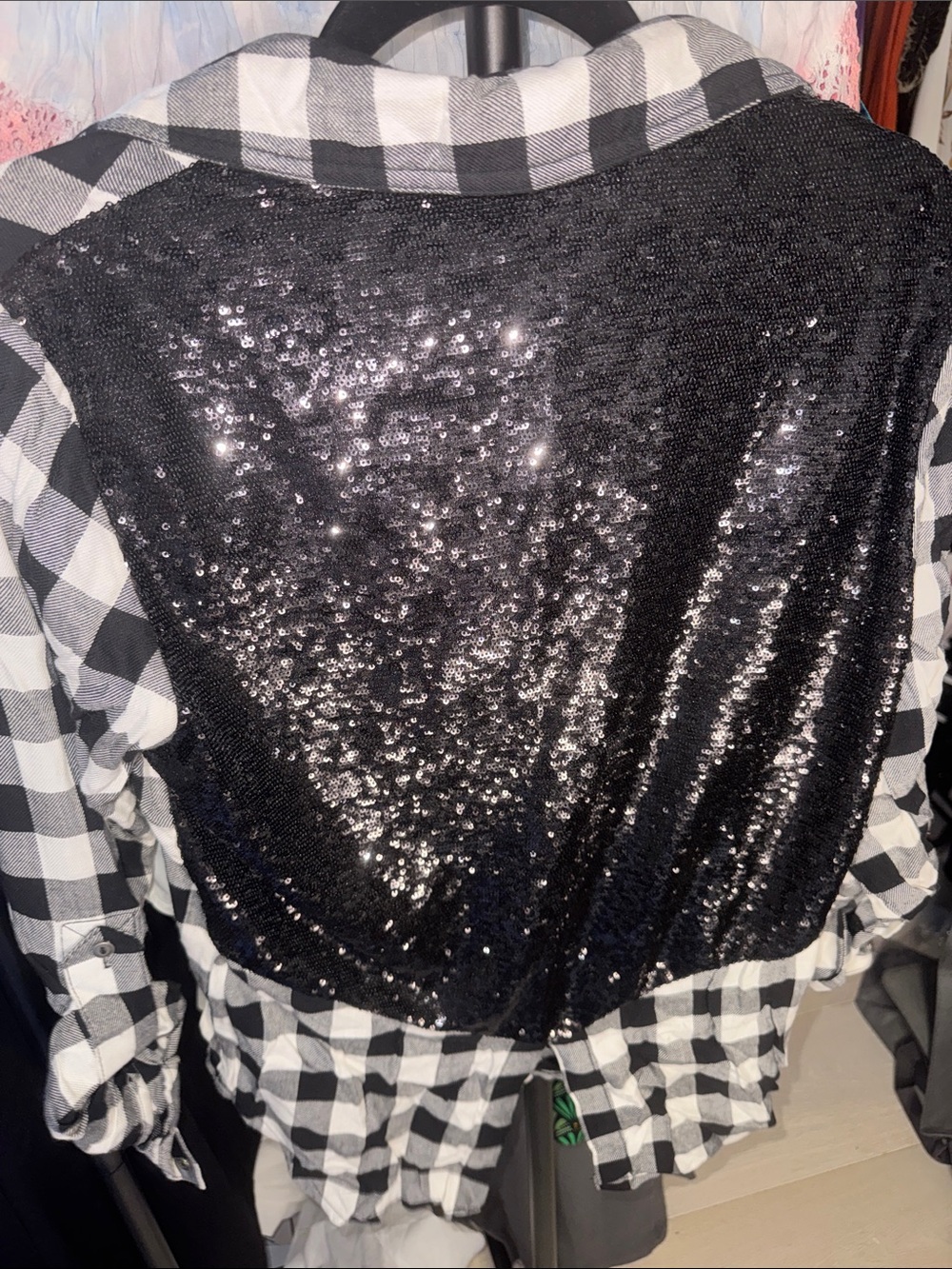 Sam Edelman Sequin Button Down Top - Picture 2 of 2